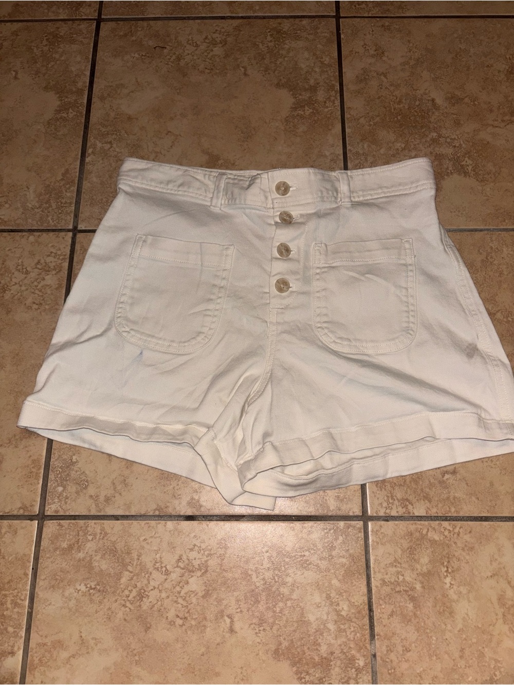 GAP High-Rise White Button-Front Women's Shorts